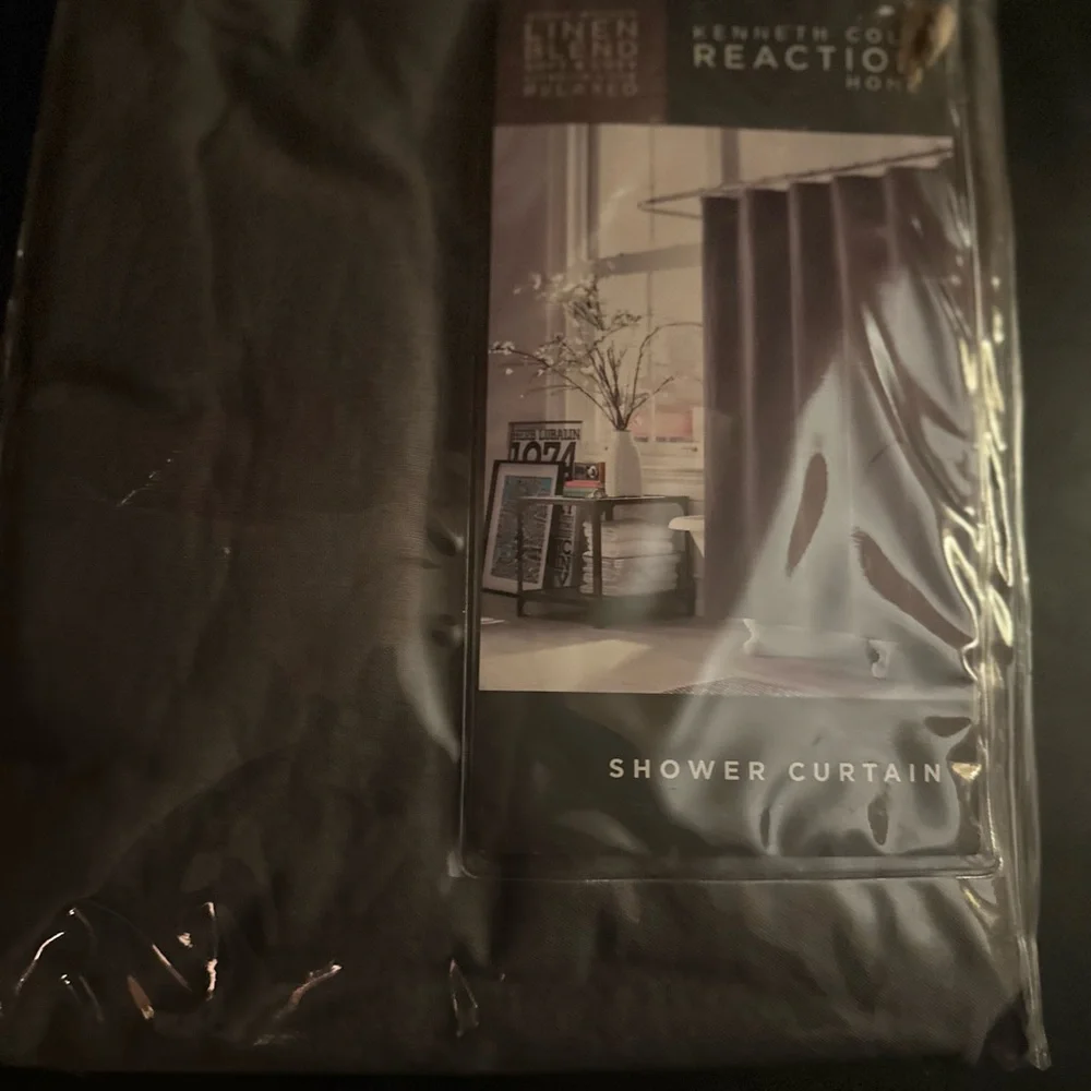 NIB Grey Kenneth Cole Reaction shower curtain